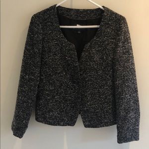 Black and white tweed blazer